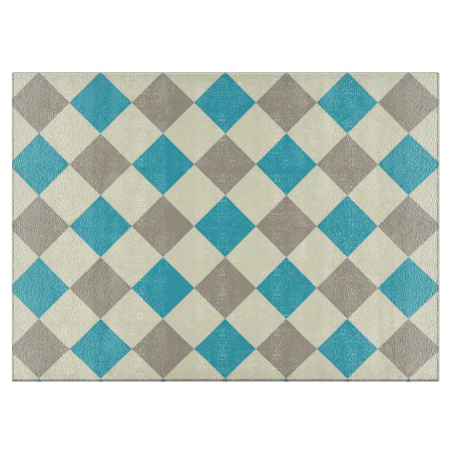 Blau und Grau geprüft Schneidebrett (Vorderseite)