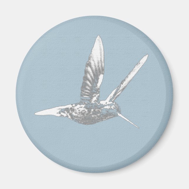 Blau und Grau Hummingbird Magnet (Vorne)