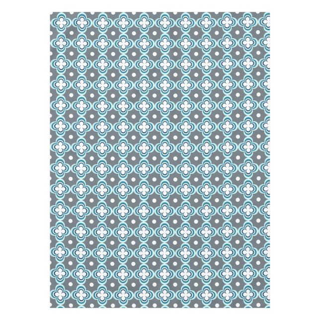 Blau und Grau Muster Tischdecke (Vorderseite)