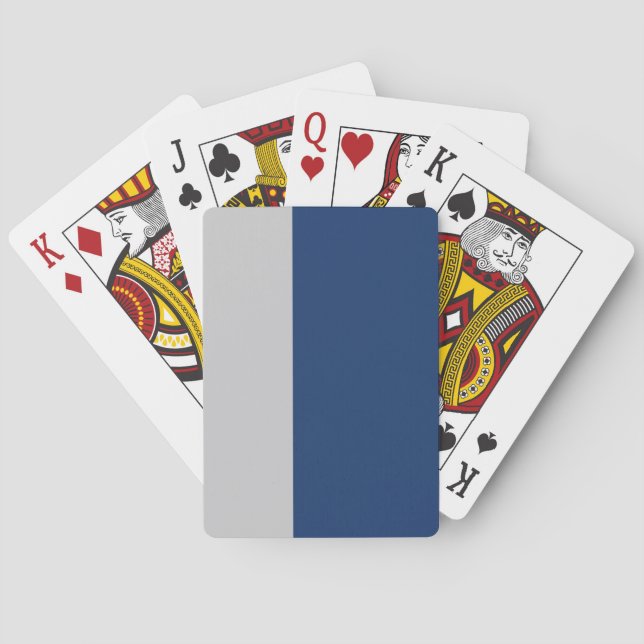 Blau und Grau Streifen Spielkarten (Rückseite)