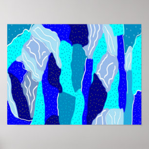 Blau- und Graueis Poster