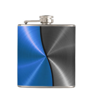 Blau- und Graumetall Flachmann