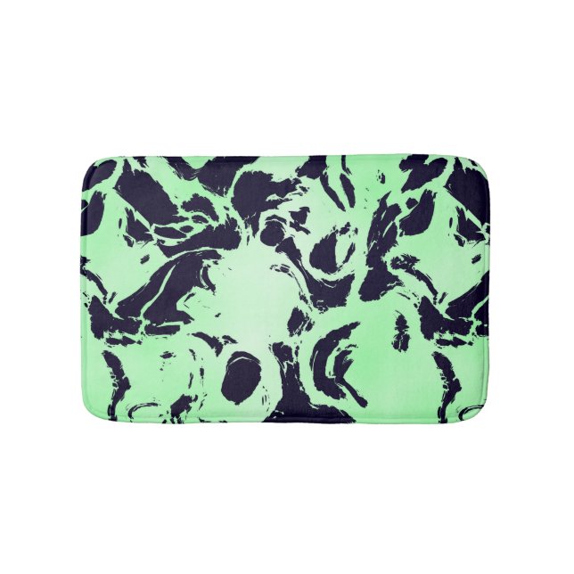 Blau und Grün Abstrakt Badematte (Vorderseite)