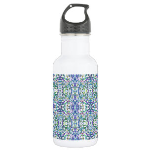 Blau und grün geometrisch edelstahlflasche