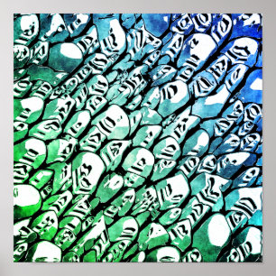 Blau und Grün Poster