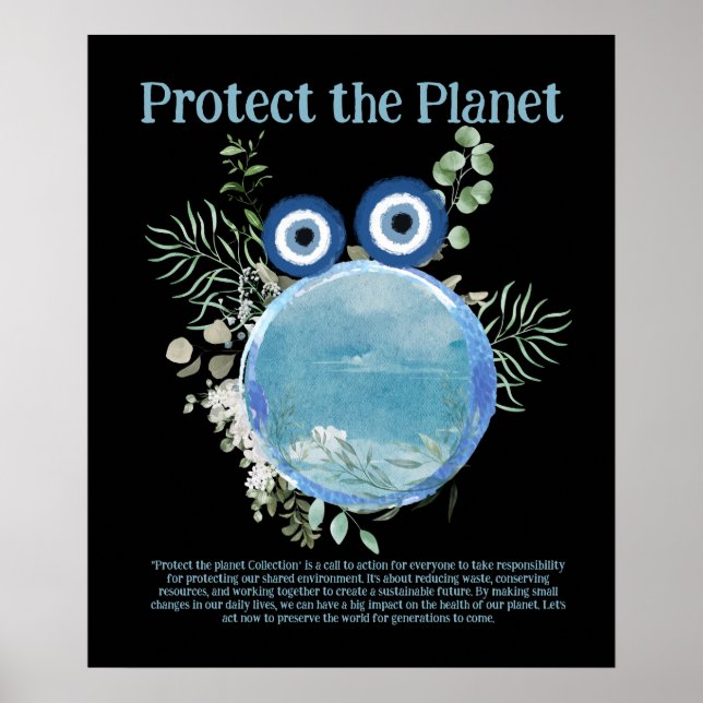 Blau und Grün SCHÜTZEN DER PLANETEN, ERDE Kunst GE Poster (Vorne)