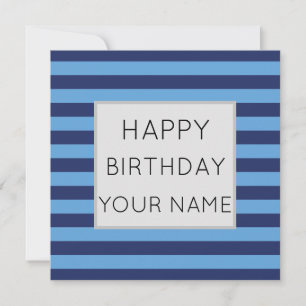 Blau und hellblau gestreift glücklich Geburtstag