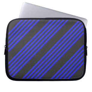 Blau und Holzkohle, fünf Streifen Laptopschutzhülle