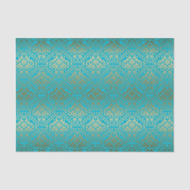 Blau und Imitate Metallgoldfässern Seidenpapier (Vorderseite)
