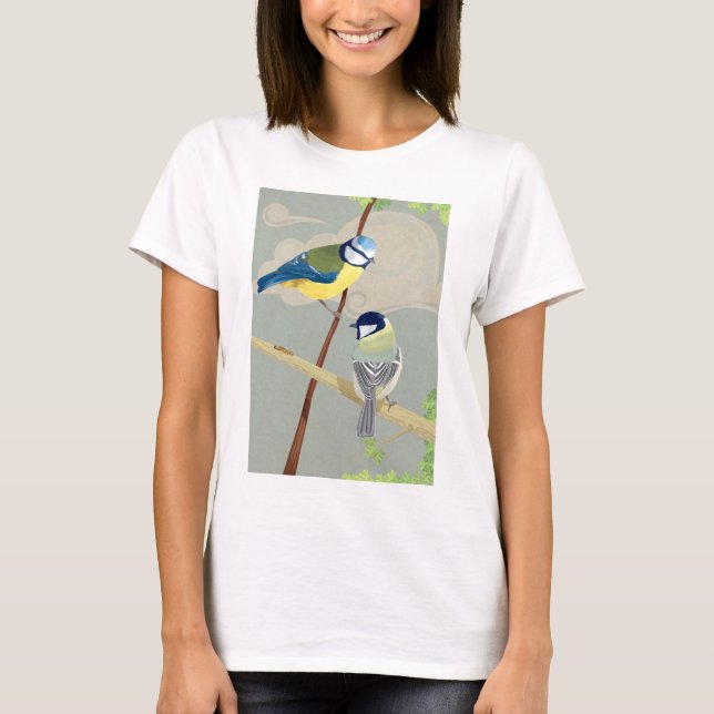 Blau und Kohlmeise T-Shirt (Vorderseite)