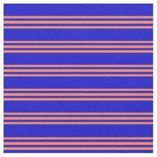 Blau- und Korallenfarben Streifen/Muster der Linse Stoff