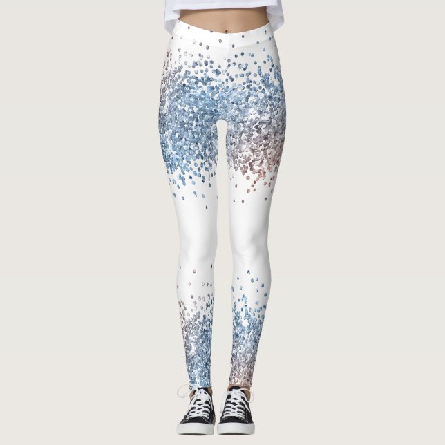 Blau und Kupfer Leggings (Vorderseite)