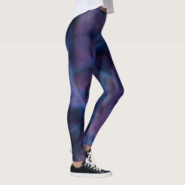 Blau und Lila Abstrakt Leggings (Rechts)