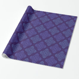 Blau und Lila Damast Geschenkpapier