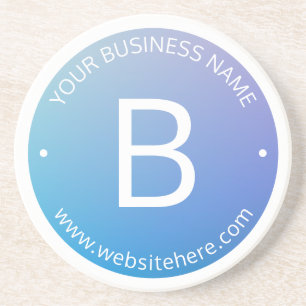 Blau und Lila fading Ombre mit bearbeitbarem Text Getränkeuntersetzer