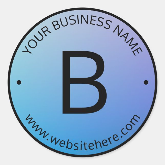 Blau und Lila fading Ombre mit bearbeitbarem Text Runder Aufkleber (Vorderseite)