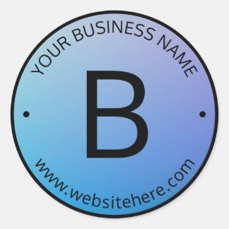 Blau und Lila fading Ombre mit bearbeitbarem Text Runder Aufkleber