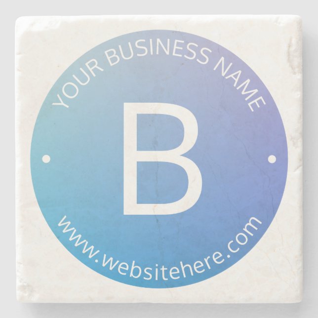 Blau und Lila fading Ombre mit bearbeitbarem Text Steinuntersetzer (Vorderseite)