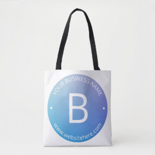 Blau und Lila fading Ombre mit bearbeitbarem Text Tasche