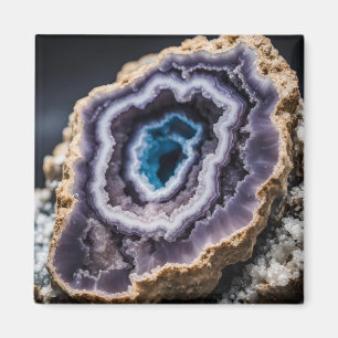 Blau und Lila Geode Magnet