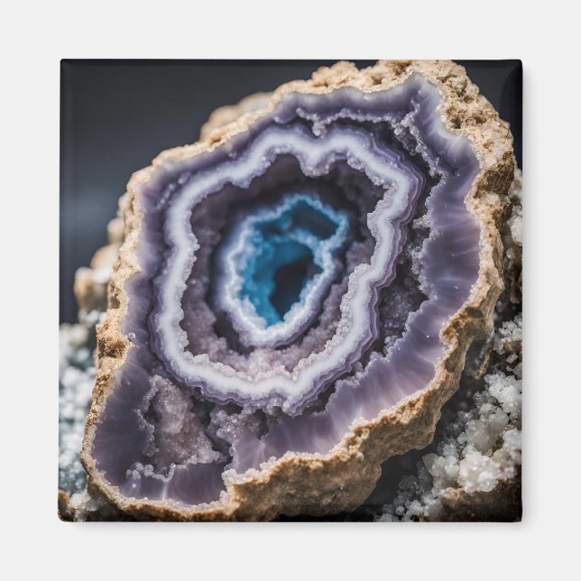 Blau und Lila Geode Magnet (Vorne)