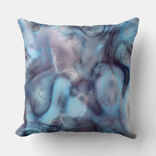 Blau und Lila Marmor abstrakt Kissen (Vorderseite)