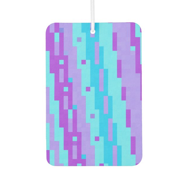 Blau und lila Pixel Autolufterfrischer (Vorderseite)
