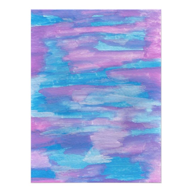 Blau und Lila Swirt Abstrakte Kunst Fotodruck (Vorne)