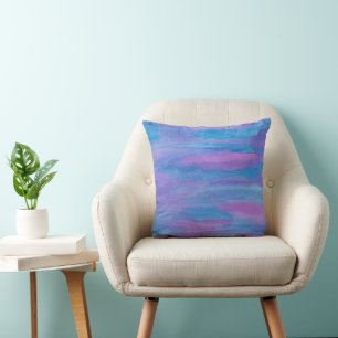 Blau und Lila Twilight Abstrakt Kissen