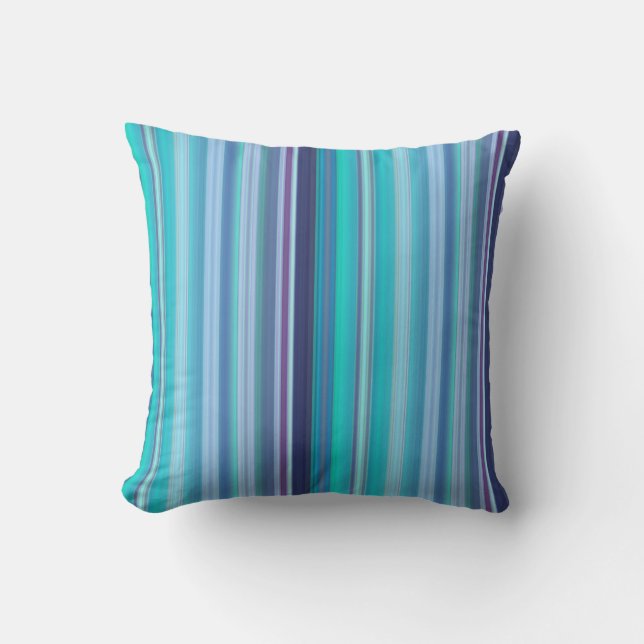 Blau und Lilac Streifen Kissen (Vorderseite)