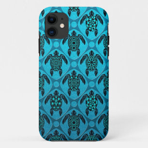 Blau und Meer-Schildkröte-Muster iPhone 11 Hülle