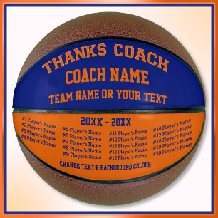 Blau und Orange Custom Basketball, ALLE Spieler Basketball