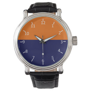 Blau und Orange Den Armbanduhr