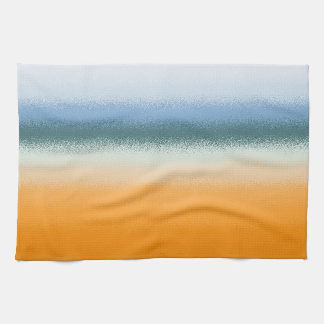 Blau und Orange Geschirrtuch (Horizontal)