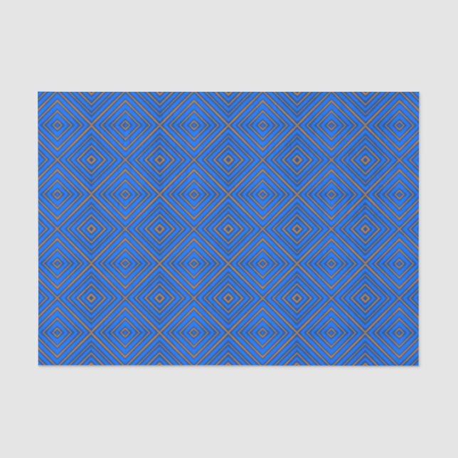 Blau und orange Hypnothek Moderne Pop Art Seidenpapier (Vorderseite)