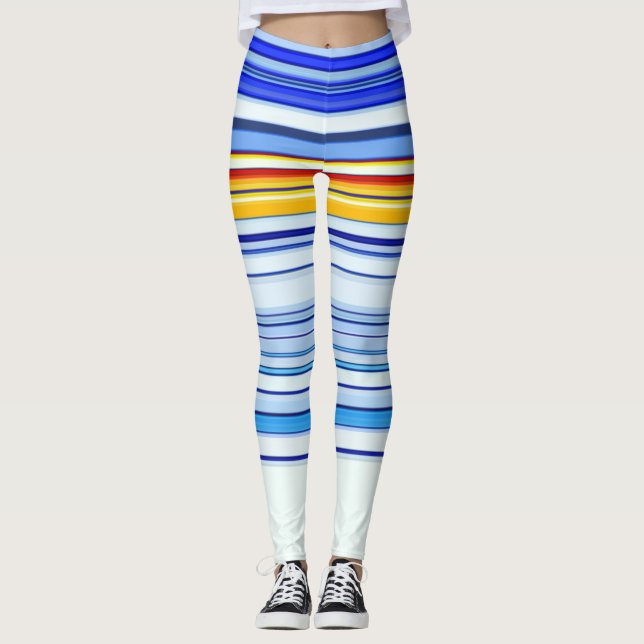 Blau und Orange Leggings (Vorderseite)