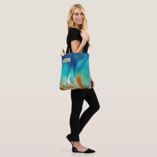 Blau und Orange Moderne Kunst Personalisiert Tasche