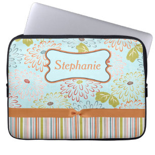 Blau und orange Personalisierter Laptop-Sieb Laptopschutzhülle