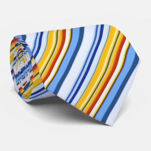 Blau und Orange Streifen Krawatte