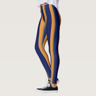 Blau und Orange Streifen Leggings