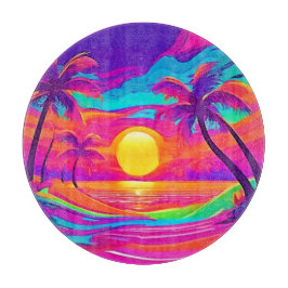 Blau und Orange Sunset Schneidebrett