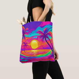 Blau und Orange Sunset Tasche