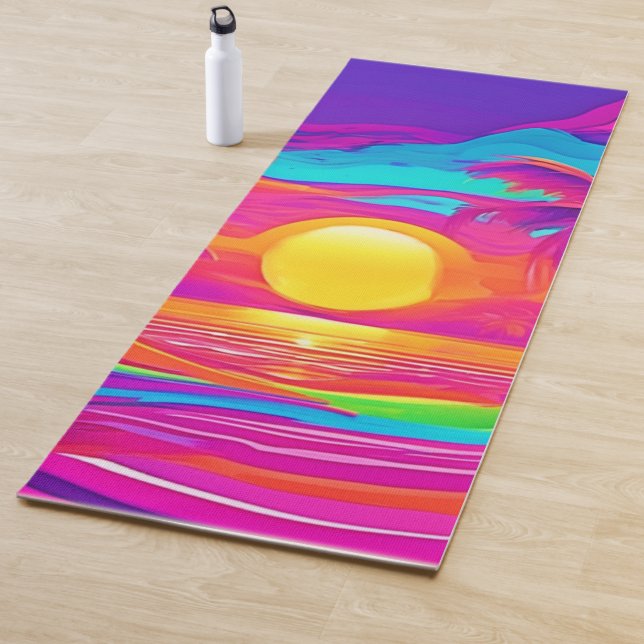 Blau und Orange Sunset Yogamatte (Beispiel)