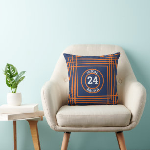 Blau und Orange Zierkissen