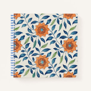 Blau- und Orangefarbenes Muster Notizbuch