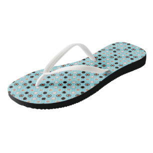 Blau- und Orangenpunkte 4 Flip Flops