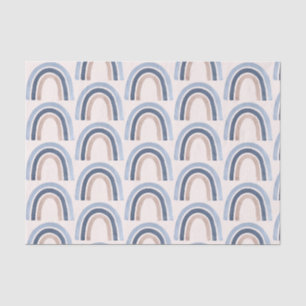 Blau und Peach Rainbow Boho Muster Seidenpapier