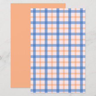 Blau- und Pfirsich-Gingham-Reversible-Scrapbook-Mu