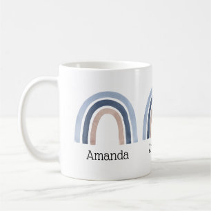 Blau- und Pfirsich-Regenbogen-Boho-Design Kaffeetasse