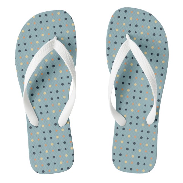 Blau- und Pfirsichpunkte Flip Flops (Fußbett)